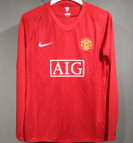 2007/08 M Utd Home Retro Player Version Long Sleeve Soccer Jersey 球员版长袖