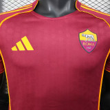 2025/26 Roma Home Red Player Version Soccer Jersey