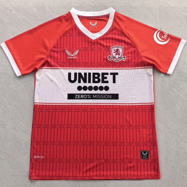 2025/26 Middlesbrough Home Red Fans Soccer Jersey