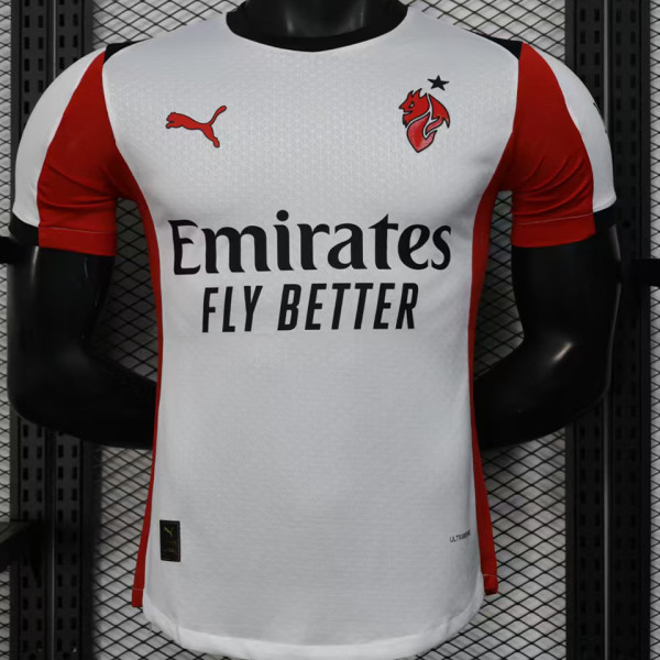 2025/26 AC Milan Away White Player Version Soccer Jersey