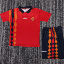 1994 Spain Home Kids Retro Soccer Jersey