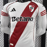 2025/26 River Plate Home White Player Version Long Sleeve Jersey 长袖