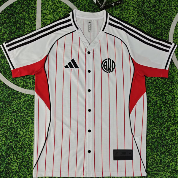 2025/26 River Plate White Baseball T-Shirt