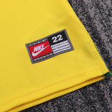 1998 Brazil Home Yellow Kids Retro Long Sleeve Soccer Jersey