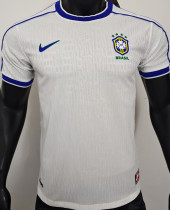 1998 Brazil White Retro Player Version Soccer Jersey 球员版