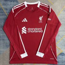 2025/26 LFC Home Red Fans Long Sleeve Soccer Jersey