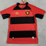 2025/26 Sport Recife Home Red Black Fans Soccer Jersey