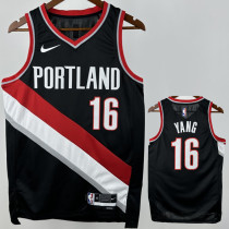 Trail Blazers YANG #16 Black NBA Jersey