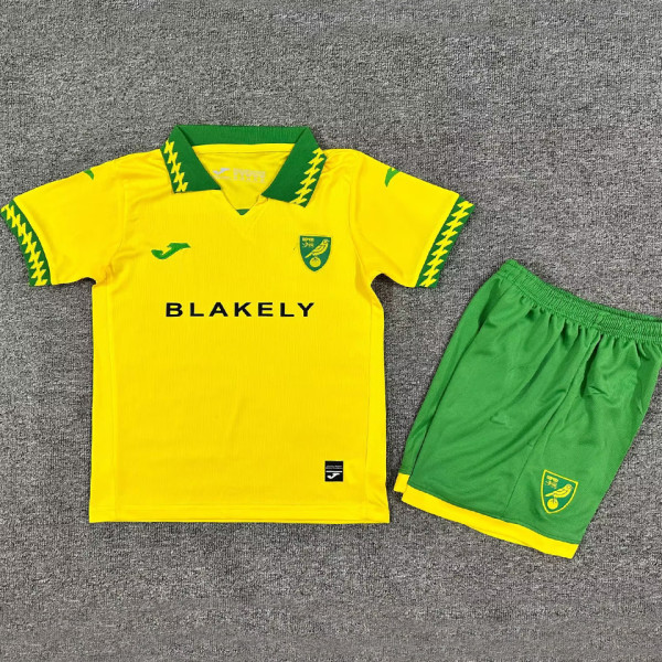 2025/26 Norwich Home Yellow Kid Soccer Jersey