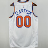 NY Knicks CLARKSON #00 White NBA Jersey