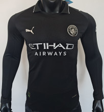 2025/26 Man City Away Black Player Version Long Sleeve Soccer Jersey