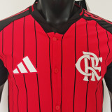 2025/26 Flamengo Red Baseball Player Version T-Shirt  硅胶版