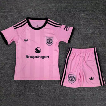 2025/26 M Utd Pink GK Kids Soccer Jersey