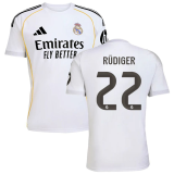 RÜDIGER #22 RM Home 1:1 Quality White Fans Soccer Jersey 2025/26（UCL Font)