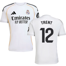 TRENT #12 RM Home 1:1 Quality White Fans Soccer Jersey 2025/26（Laliga Font)
