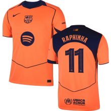 RAPHINHA # 11 BA 1:1 Quality Third Fans Soccer Jersey 2025/26 (UCL Font 欧冠字体 有号下广告)