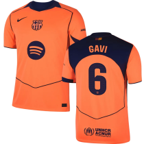 GAVI # 6 BA 1:1 Quality Third Fans Soccer Jersey 2025/26 (LaLiga Font 西甲字体 有号下广告)