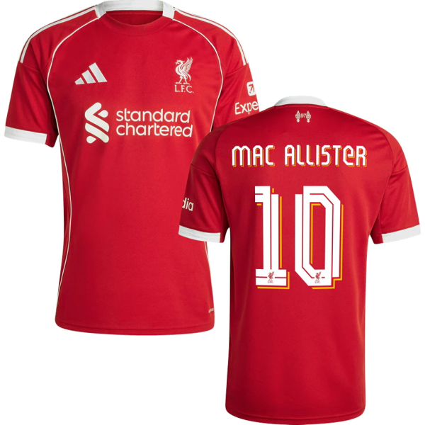 MAC ALLISTER #10 LFC 1:1 Home Red Fans Jersey 2025/26 (UCL Font 欧冠字体 )