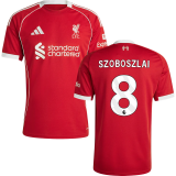 SZOBOSZLAI #8 LFC 1:1 Home Red Fans Jersey 2025/26 (League Font 联赛字体 )