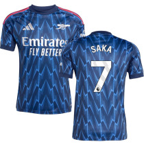 SAKA #7 ARS 1:1 Quality Away Fans Soccer Jersey 2025/26 (League Font 联赛字体 )