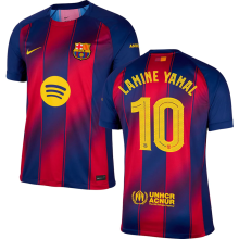 LAMINE YAMAL #10 BA 1:1 Quality Home Fans Soccer Jersey 2025/26  (UCL Font 欧冠字体 有号下广告)