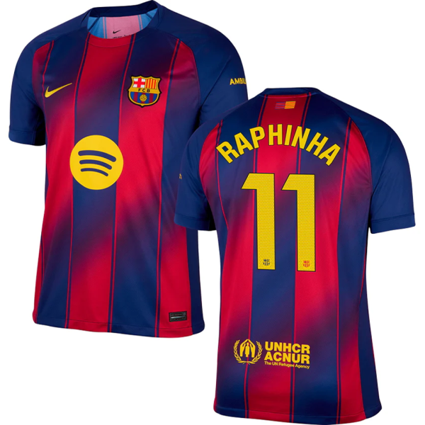 RAPHINHA # 11 BA 1:1 Quality Home Fans Soccer Jersey 2025/26  (LaLiga Font 西甲字体 有号下广告)