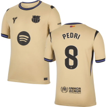 PEDRI # 8 BA 1:1 Quality Away Fans Soccer Jersey 2025/26 (LaLiga Font 西甲字体 有号下广告)