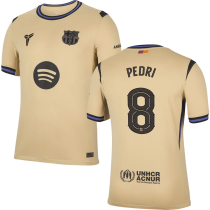 PEDRI # 8 BA 1:1 Quality Away Fans Soccer Jersey 2025/26 (UCL Font 欧冠字体 有号下广告)