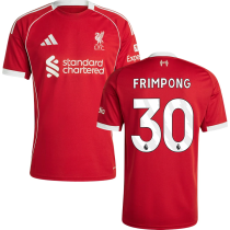 FRIMPONG #30 LFC 1:1 Home Red Fans Jersey 2025/26 (League Font 联赛字体 )