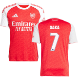 SAKA #7 ARS 1:1 Quality Home Red Fans Soccer Jersey 2025/26 (League (League Font 联赛字体 )