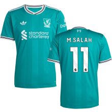 M.SALAH #11 LFC 1:1 Quality Third Green Fans Soccer Jersey 2025/26 (League Font 联赛字体 )