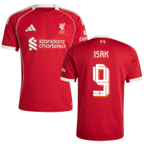 ISAK #9 LFC 1:1 Home Red Fans Jersey 2025/26 (UCL Font 欧冠字体 )
