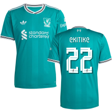 EKITIKE #22 LFC 1:1 Quality Third Green Fans Soccer Jersey 2025/26 (UCL Font 欧冠字体 )