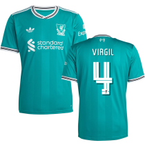 VIRGIL #4  LFC 1:1 Quality Third Green Fans Soccer Jersey 2025/26 (UCL Font 欧冠字体 )