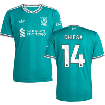 CHIESA #14 LFC 1:1 Quality Third Green Fans Soccer Jersey 2025/26 (League Font 联赛字体 )