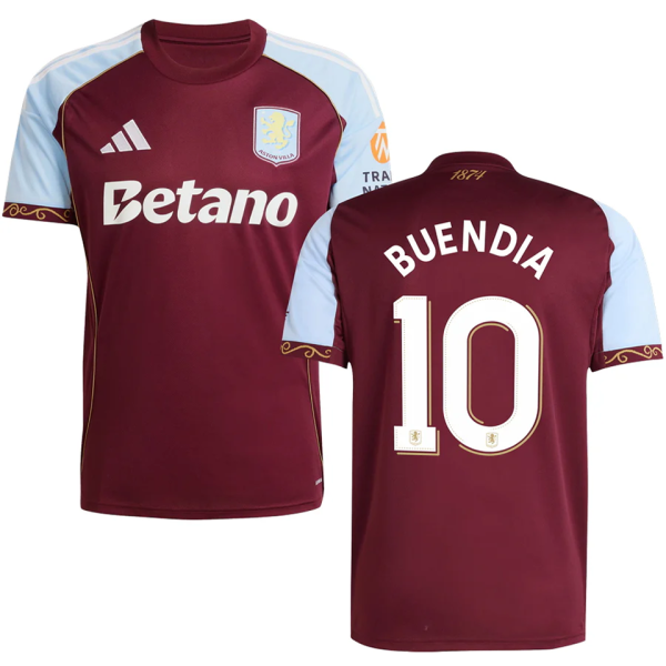 BUENDIA #10 Aston Villa Home Fans Soccer Jersey  2025/26 (UCL Font 欧冠字体 )