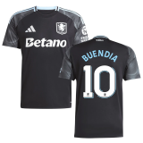 BUENDIA #10 Aston Villa Away Black Fans Soccer Jersey 2025/26 (UCL Font 欧冠字体 )