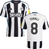 TONALI #8 Newcastle 1:1 Quality Home Fans Soccer Jersey 2025/26 (UCL Font 欧冠字体 )