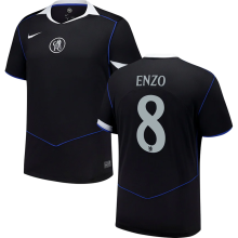 ENZO #8 CFC Third Black Fans Soccer Jersey 2025/26  (UCL Font 欧冠字体 )