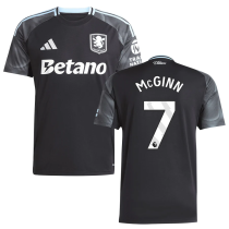 McGINN #7 Aston Villa Away Black Fans Soccer Jersey 2025/26 (League Font 联赛字体 )