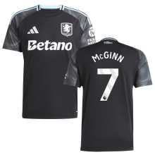 McGINN #7 Aston Villa Away Black Fans Soccer Jersey 2025/26 (League Font 联赛字体 )