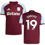 SANCHO #19 Aston Villa Home Fans Soccer Jersey 2025/26 (League Font 联赛字体 )