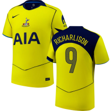 richarlison #9 TH FC Third Yellow Fans Soccer Jersey 2025/26 (UCL Font 欧冠字体 )