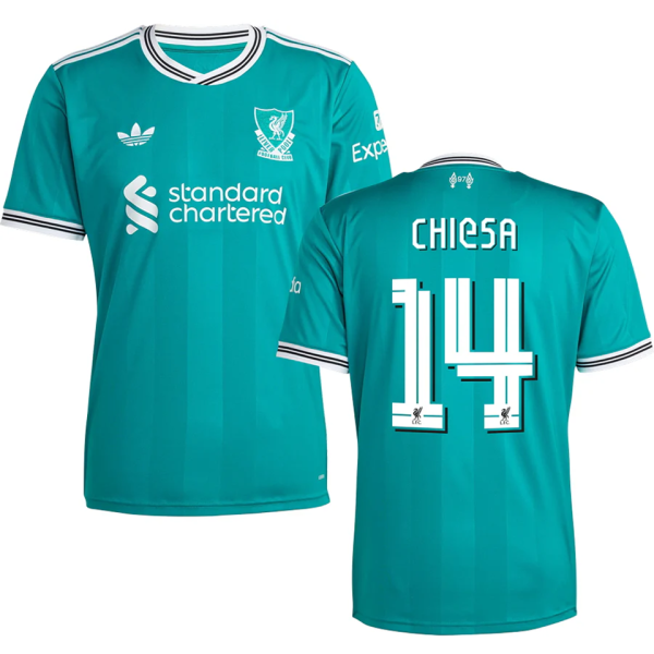 CHIESA #14 LFC 1:1 Quality Third Green Fans Soccer Jersey 2025/26 (UCL Font 欧冠字体 )