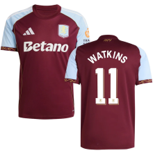 WATKINS #11 Aston Villa Home Fans Soccer Jersey 2025/26 (UCL Font 欧冠字体 )