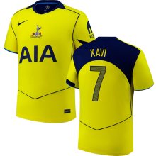 xavi #7 TH FC Third Yellow Fans Soccer Jersey 2025/26 (UCL Font 欧冠字体 )