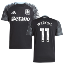 WATKINS #11 Aston Villa Away Black Fans Soccer Jersey 2025/26 (League Font 联赛字体 )
