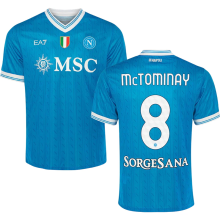 McTOMINAY #8 Napoli 1:1 Quality Home Fans Soccer Jersey 2025/26 (Have Champion Patch 胸前章 And SORGESANA 号下广告)