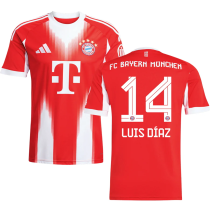 Luis Díaz #14 BFC 1:1 Quality Home Red Fans Soccer Jersey 2025/26