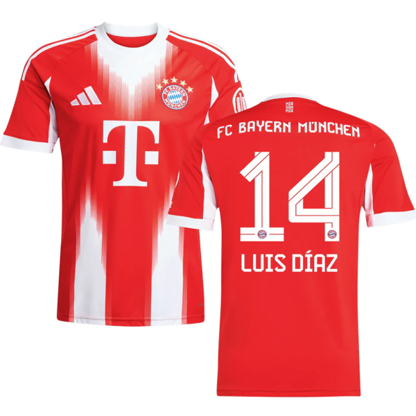 Luis Díaz #14 BFC 1:1 Quality Home Red Fans Soccer Jersey 2025/26